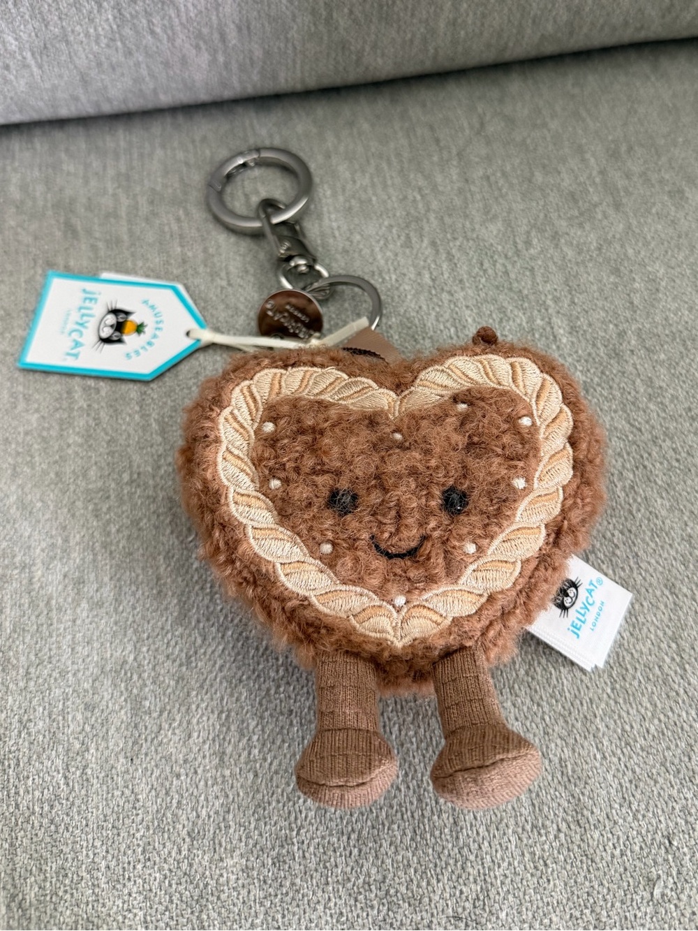 Jellycat Gingerbread Heart Keychain Plush